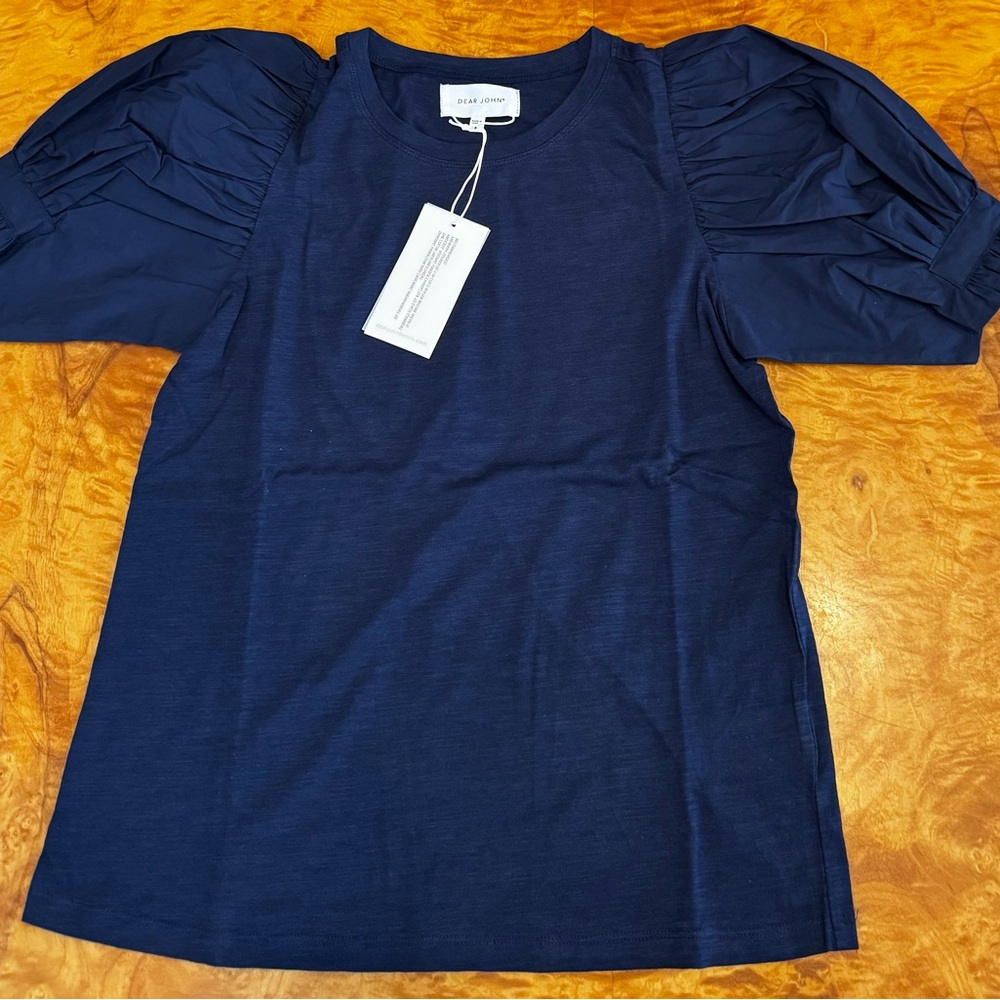 Dear John Navy Puff Sleeve Tee - Picture 6 of 11